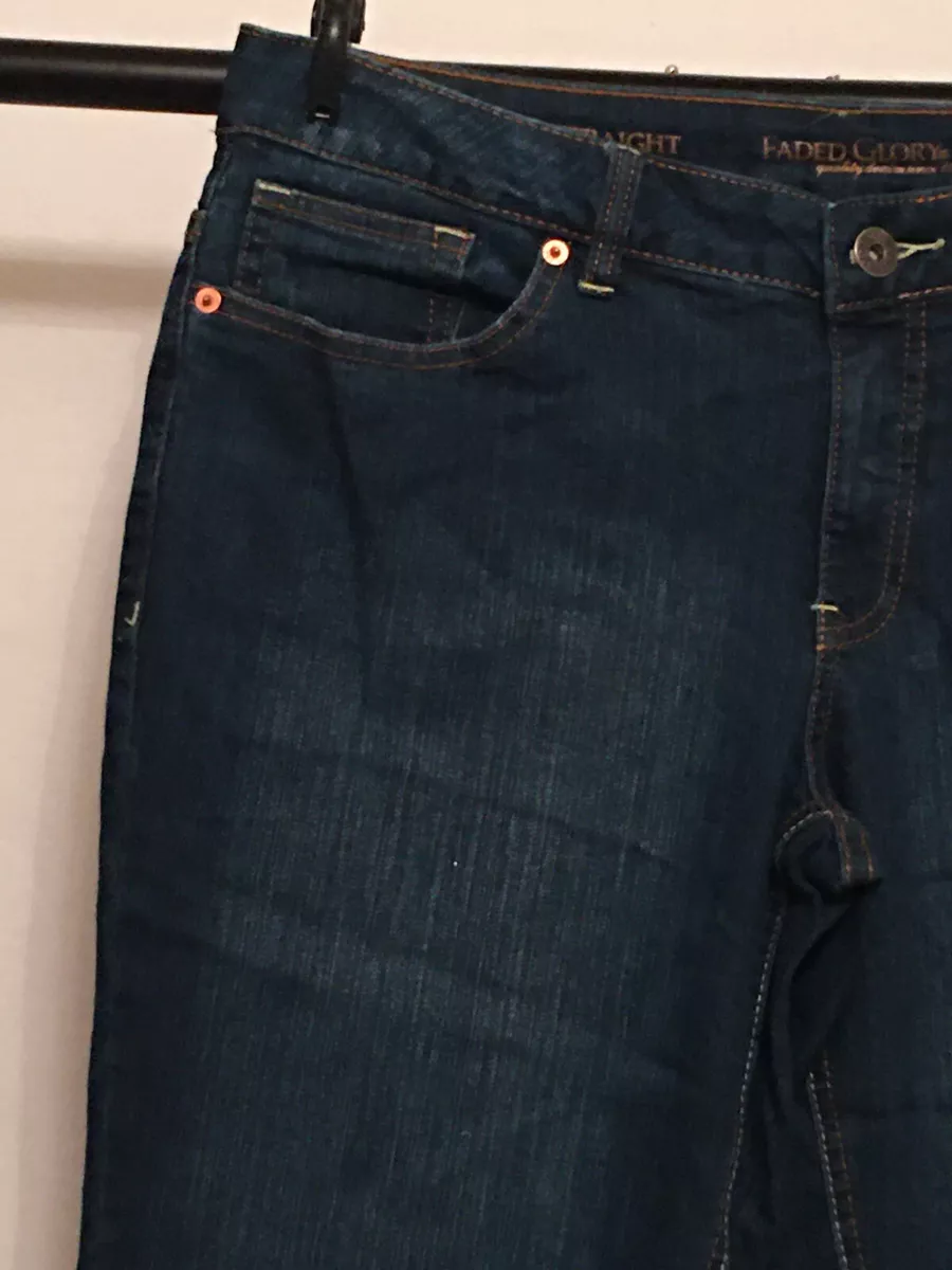 Faded glory Women s Petite 5 pocket Authentic blue Jeans midrise 12P tummy contr