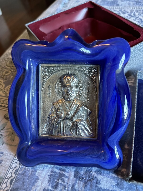 Pure Silver .925 Pure Greek Orthodox St Nickolas . Silver Weight 1.25 Ounces.