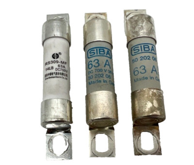   17-21 Model M3 3 Set Of 3 High Voltage Battery Cylinder Fast Fuse 63A RS309-MF