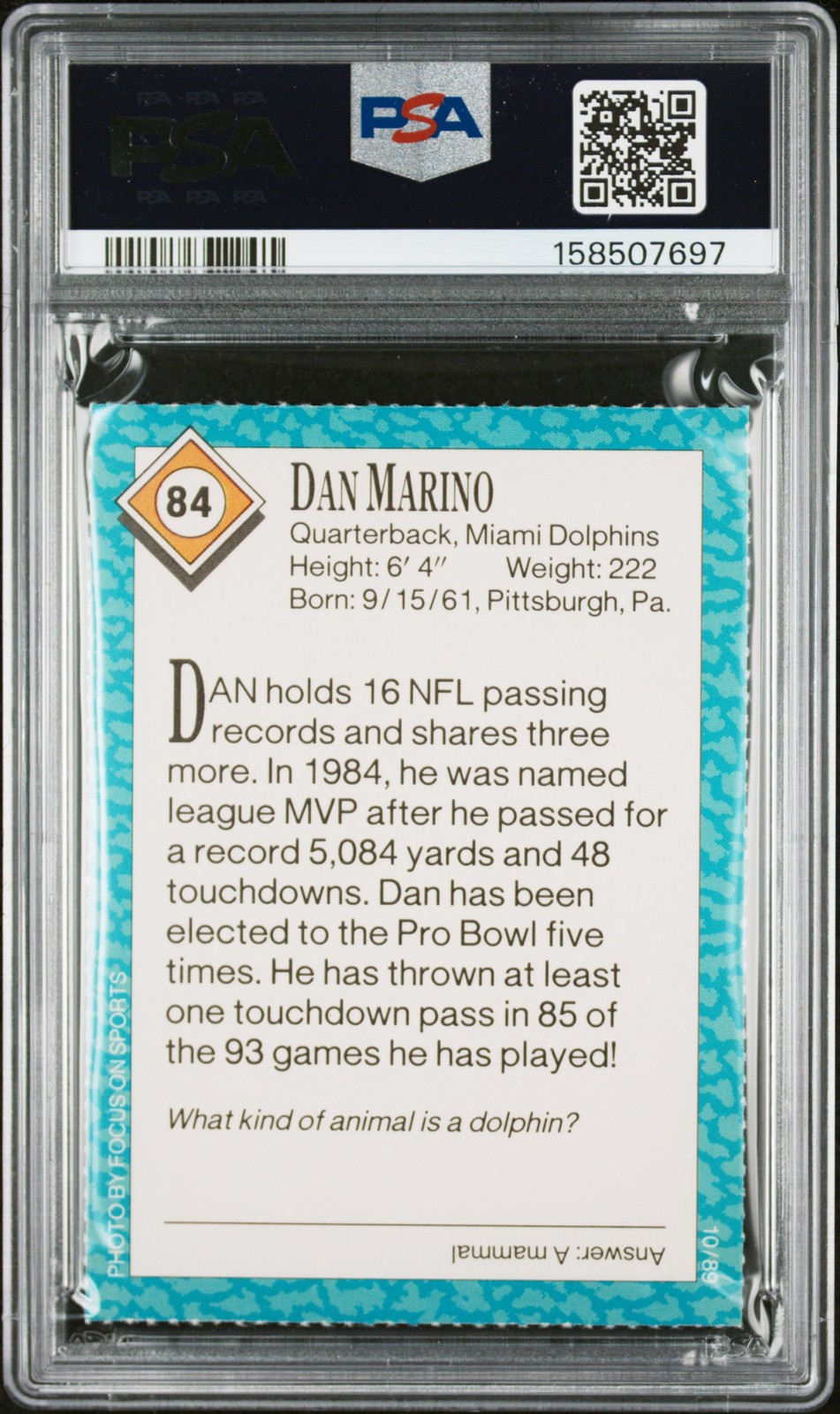 158507697 Dan Marino 1989 Sports Illustrated For Kids #84 PSA 10 view 2