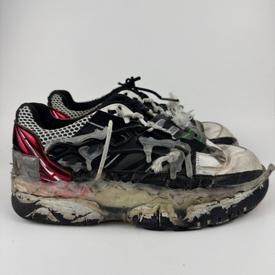 Maison Margiela Fusion Low Top Sneakers Black White Red Glue EU 43 US 10 Italy