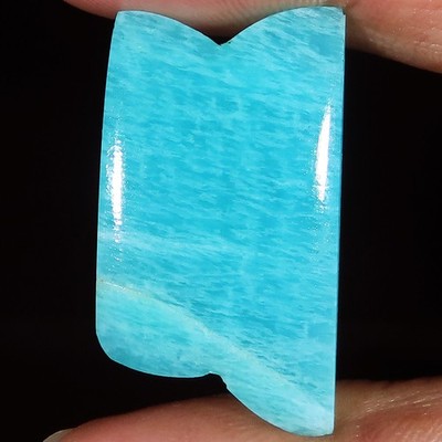 (19 X 35 X 5 MM) 35.75 Carat. NATURAL AMAZONITE FANCY CABOCHON LOOSE GEMSTONE