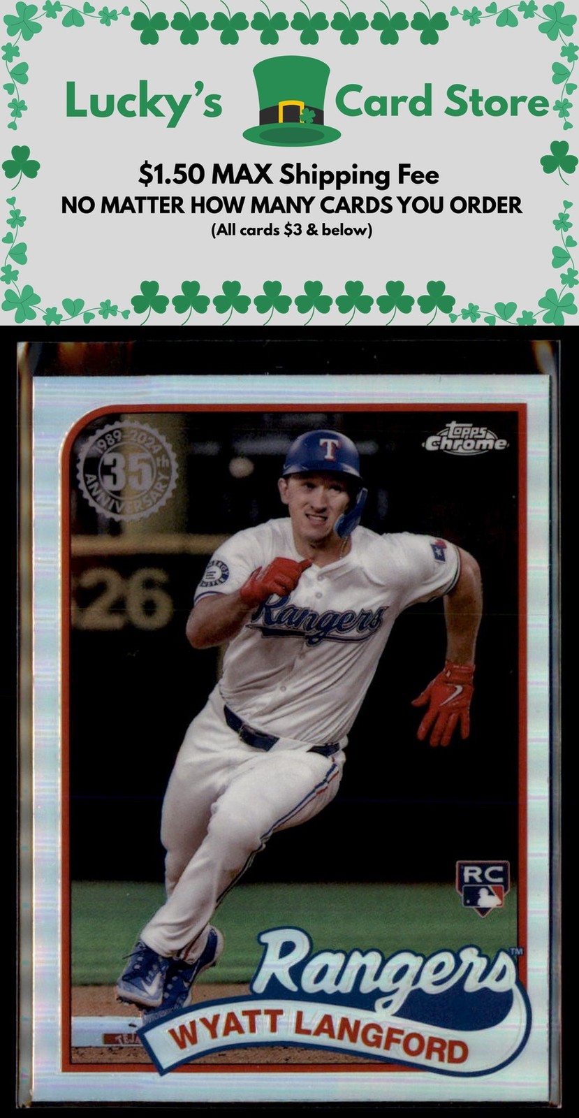 2024 Topps Chrome Update #89CU-2 Wyatt Langford 1989 35th Anniversary Rookie