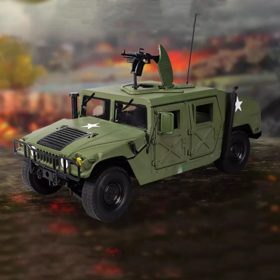 24cm Diecast Alloy 1/18 For Hummer Hmmwv Battlefield Vehicle Model Craft - Image 2 of 4