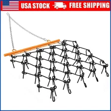 4FT X 4FT Heavy Duty Drag Harrow 3/8in Tines Chain for ATV UTV Leveling Grading