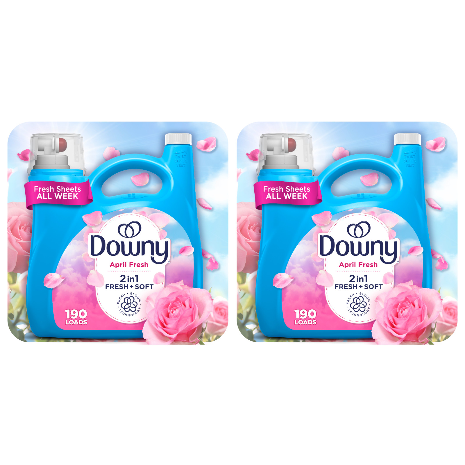 Downy Liquid Fabric Softener April Fresh 140 fl oz 190 Loads 2-Pack