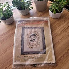 RARE 70's Vintage raccoon cross stitch set