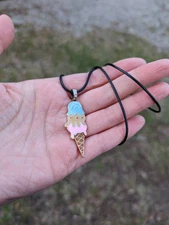 Ice Cream Sundae Necklace Ice Cream Jewelry Cute Necklaces Kawai Necklace 