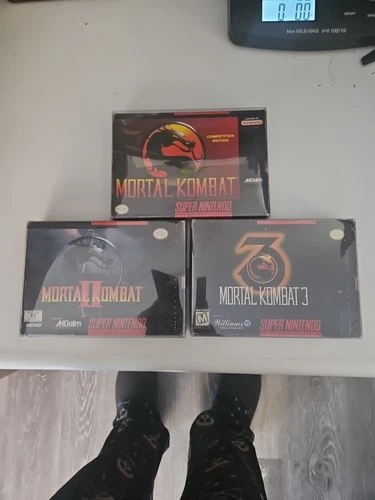 Mortal Kombat 1 2 &3 SNES Lot Authentic Tested Insert Box and Books Plus More