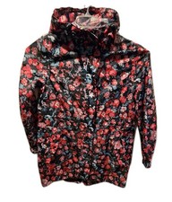 Joules Right As Rain Jacket Floral Women  s Size 12 Go Lightly Navy Red Floral