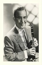 Benny Goodman with Clarinet Signed Autograph Photo Postcard COPY