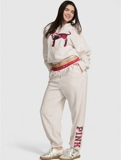 Pink X LoveShackFancy Hoodie  Jogger Pants Set SMALL