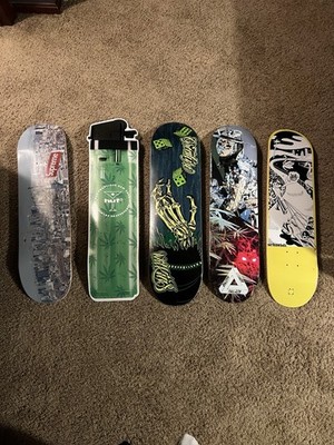 Supreme, huf, Palace, schmidt, creature,Skateboard Decks Lot of 5
