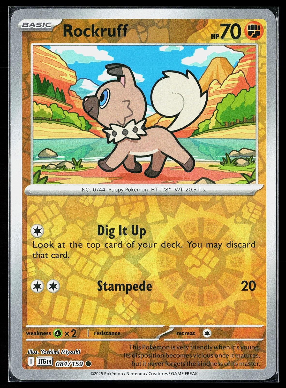 Rockruff 084/159 Journey Together Pokemon Reverse Holo Common Near Mint