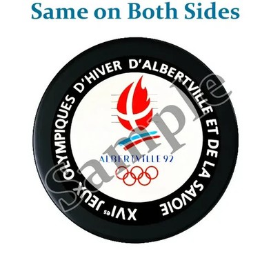 1992  Winter Olympic Games Albertville France  Souvenir Hockey Puck New