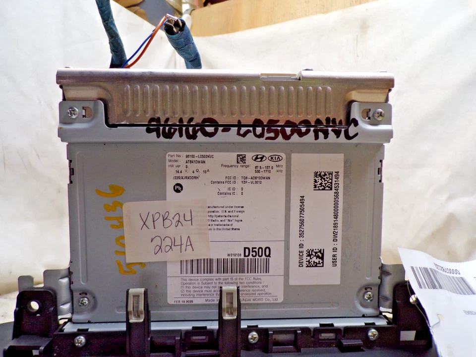 Receptor de rádio Hyundai Sonata 96160-L0500NVC XPB24 20 21 22 23 - Imagem 4 de 4