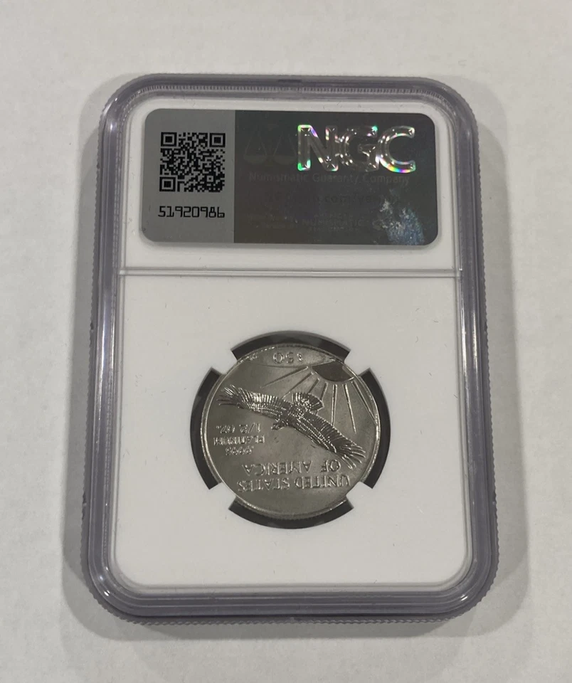 2001 $50 American Liberty Eagle 1/2 oz .9995 Platinum Coin NGC MS69 - Image 2 of 2