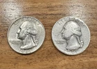 Two Silver Washington Quarters 1941-D, 1961-D