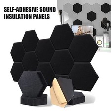 12x Sound Proofing Insulation Self Adhesive Pad Acoustic Wall Panel Tiles Studio
