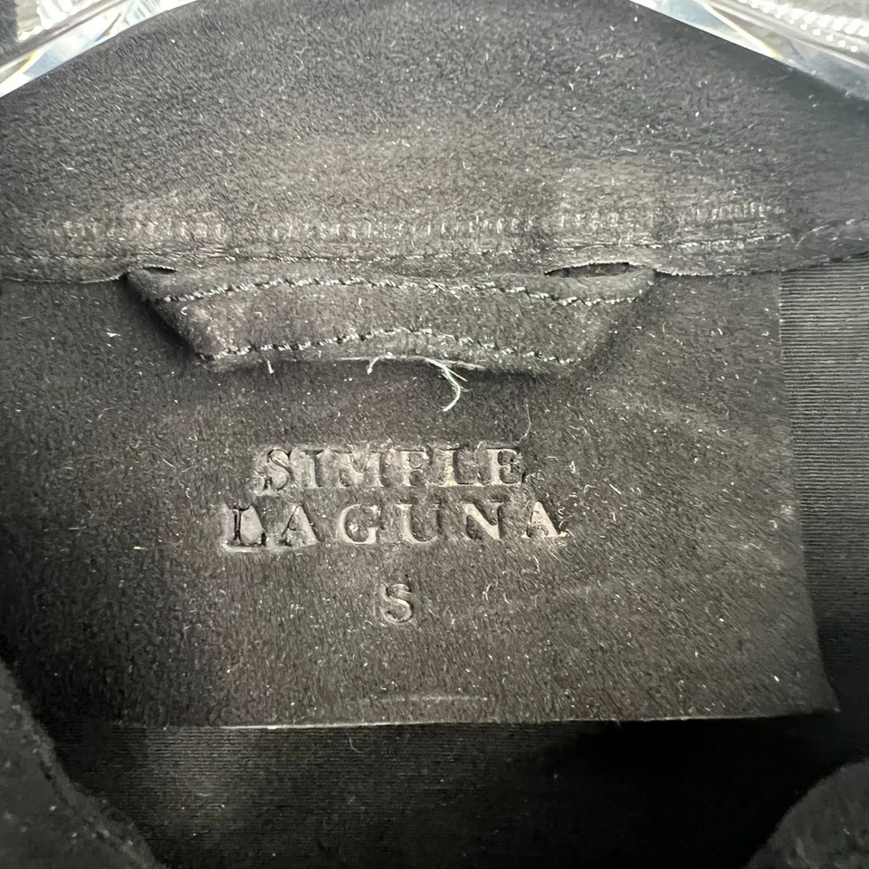 Chaqueta de gamuza Simple Laguna para mujer S Shacket negra clásica minimalista básica Foto 4 de 4