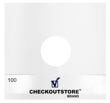 CheckOutStore Paper Record Inner Sleeves With Hole for 12" Vinyl 33 RPM
