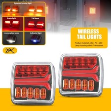 Wireless Led Rear Tail Light Battery Operated USB Magnetic Tow Towing Trailer EA