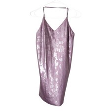 VICTORIA'S SECRET Metallic Floral Slip Dress Lavender Purple Size XS