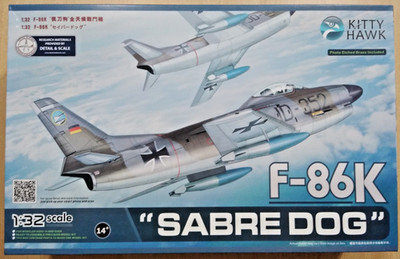 24-32008 KITTY HAWK 1:32 Scale NORTH AMERICAN F-86K SABRE DOG Plastic Model Kit