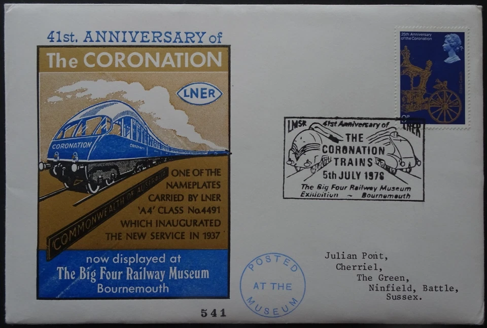 1978 Shire Horse Society - Big Four Railway museum Coronation Anniversary FDC - Image 2 of 2