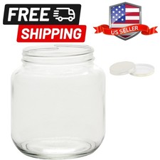 1/2 Gallon Glass Wide-Mouth 110 CT Fermentation/Canning Jar With Gold Metal Lid