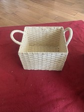 Rope Storage Basket with Handles   12x10x8 Inch Woven Cotton Organizer Bin