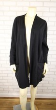 Pact Organic Cotton Open Front Airplane Long Cardigan M / L Minimalist Black
