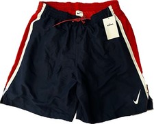 Nike Men's Swim Shorts Elastic Drawstring Waist Blue Red White Size L