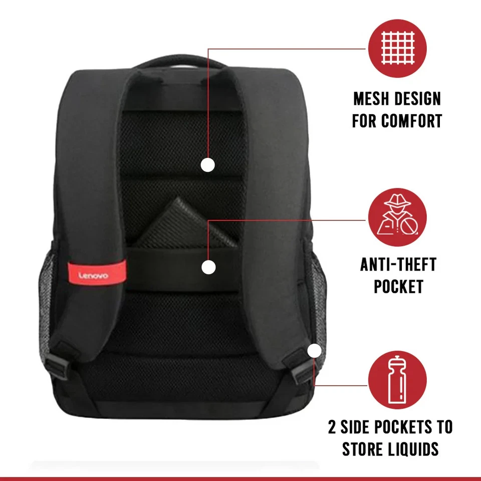 Lenovo GX40Q75214 15.6 inch Laptop Everyday Backpack - Black - Image 3 of 4