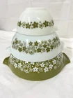 Vintage Pyrex Spring Blossom Cinderella Set of 3 Mixing Bowls 441, 443, 444