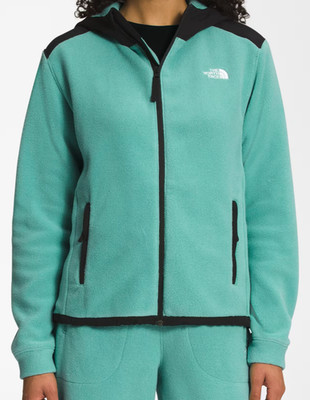 NEW North Face Women's Alpine Polartec 200 Full Zip Hooded Jacket Wasabi Aqua M
