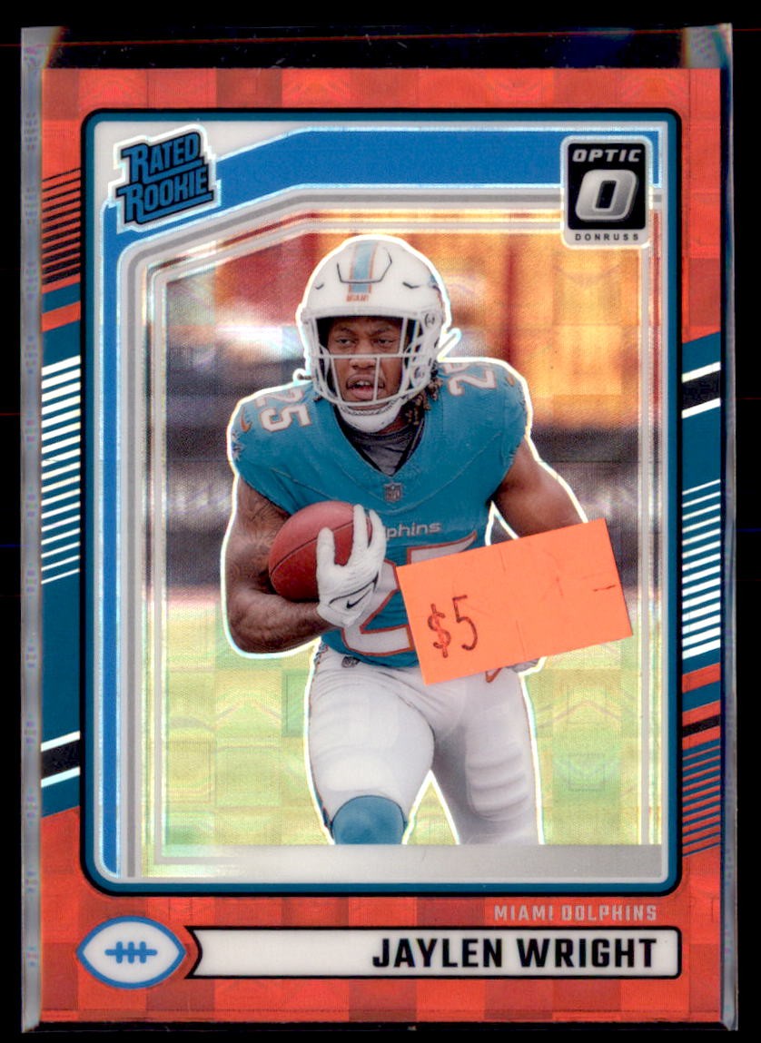 2024 Donruss Football Red Pandora Optic Preview Jaylen Wright 344 Rated Rookie