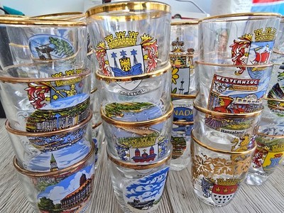 Schnapsglas / Schnapsgläser mit Motiv Souvenir verschiedene Motive Vintage