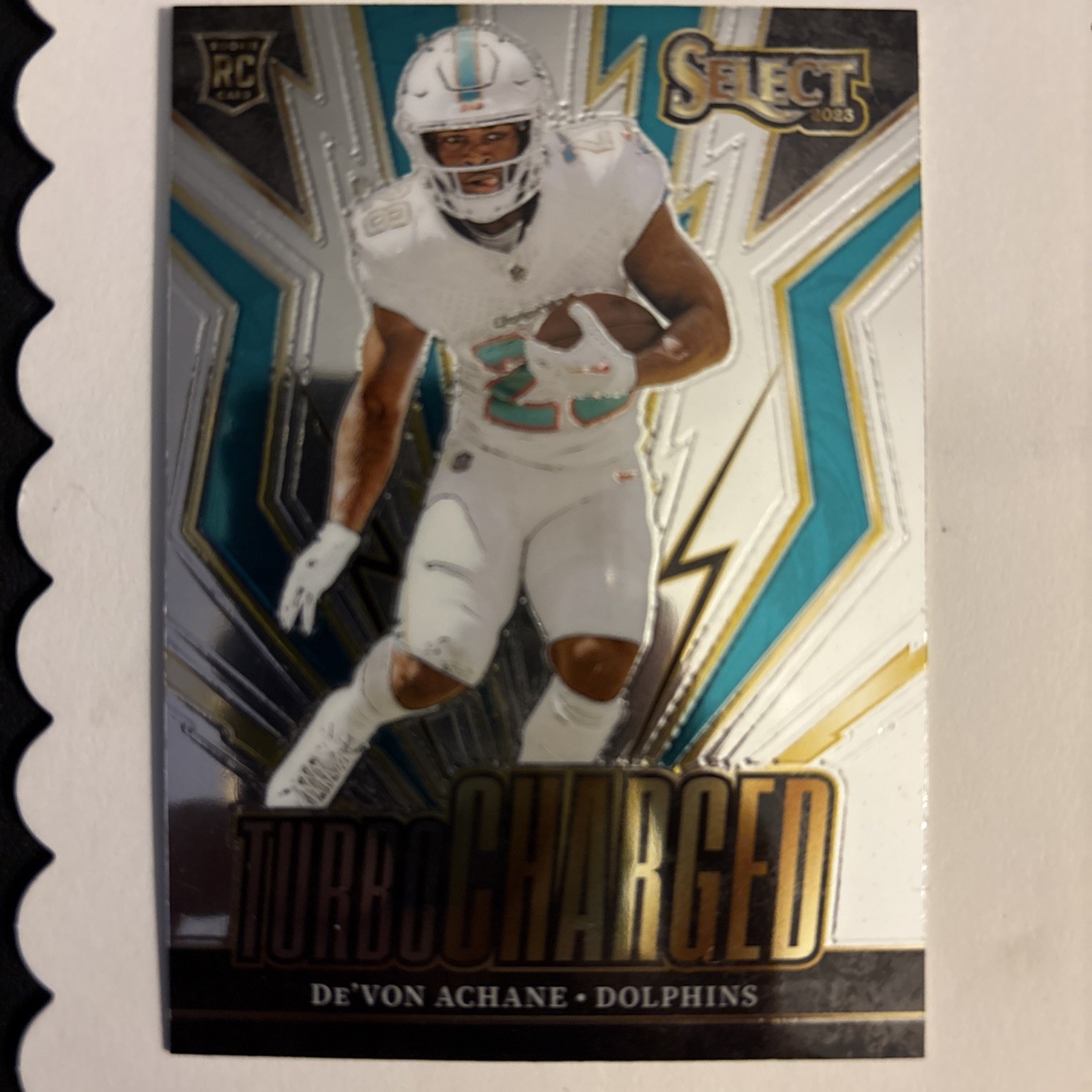 De’Von Achane 2023 Select Turbocharged Rookie Silver Prizm Holo Dolphins RC 🔥