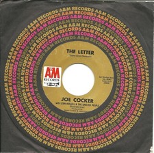 JOE COCKER-THE LETTER/SPACE CAPTAIN-45 RPM-ROCK-A&M 1174-VINYL-RECORD-EX-1970