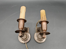 Antike Wandappliken PAAR Messing um 1920 Kerzenform &ndash; klassisch