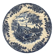 Blue White China Myott The Brook Staffordshire England 1982- #10