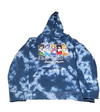 NWT Sailor Moon Womens Sz M Blue Tie Dye Hoodie Sweatshirt Anime Japan