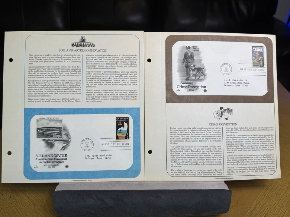 U.S. Stamps FDC Set of 47 Full Pages USPS Commemorative Society 1984-1987 - Image 3 of 4