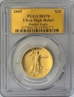 2009 Ultra High Relief $20 Gold Saint Gaudens Double Eagle PCGS MS-70
