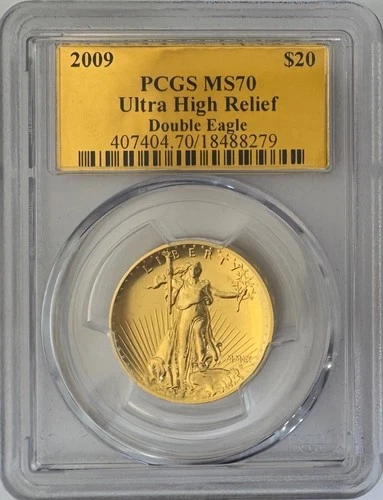 2009 Ultra High Relief $20 Gold Saint Gaudens Double Eagle PCGS MS-70