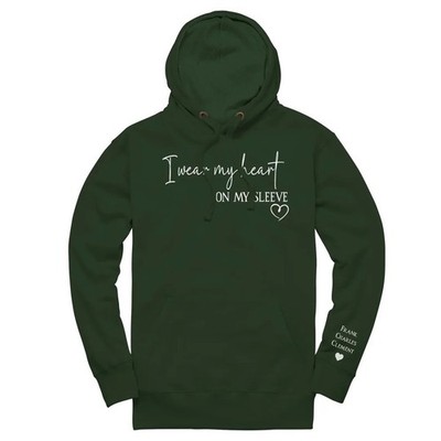 I Wear My Heart On My Sleeve Embroidered Hoodie Personalisiert On Sleeve Hoodie