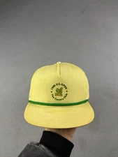 Vintage US Open Country Club Hat Strap back Cap Yellow PGA Golf 1988 80s
