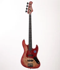 Bacchus / Woodline DX4-EWC/BM RED-BS EXOTIC WOOD CUSTOM Jazz Bass Type