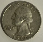 1960 D Washington Quarter 90% Silver Coin
